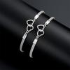 1Pcs Love Heart Couple Bracelets for Women Men Silver Color Double Layer Matching Chain Bracelet Lover Jewelry Gift