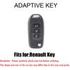 HIBEYO Key Fob Cover for Renault Kadjar Captur Megane Sandero Stepway Logan Clio 5 Accessories Smart Key Shell Cover for Renault Kadjar Folding 3