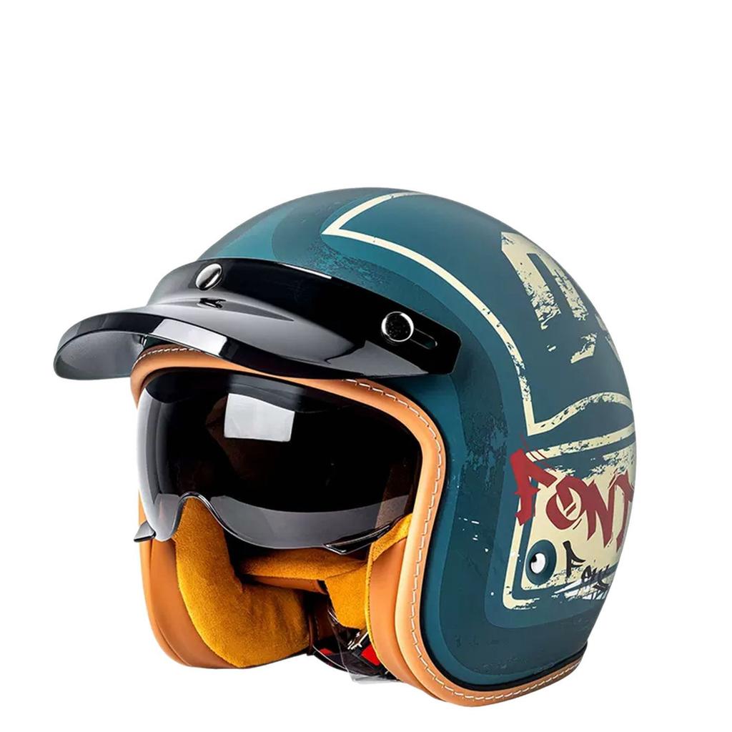 MT-5 Helmet Electric Vehicle Men's and Women's Half Helmets Built-in Goggles Cycling Helmets Four Seasons Battery Car Helmets
