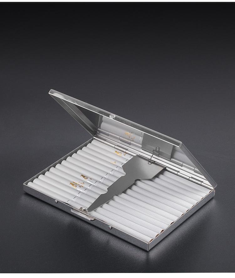 Slim Stainless Steel 13-Capacity Cigarette Case - Minimalist Design for Men