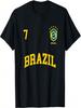 Maglietta Brasile Numero 7 (INDIETRO) Maglia Squadra Calcio Brasiliana