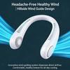 New Mini Neck Mounted Fan Portable Bladeless Neck USB Rechargeable Air Cooler 5 File Speed Summer Sports Fan Outdoor Sports Fans