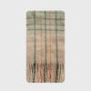 Wool Blended Macaron Color Tassel Plaid Scarf Women's Winter Extra Soft Atmosphere Shawl