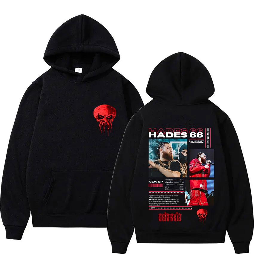 

Rapper Hades66 Tour Album New Hoody Mens Clothing Hip Hop Gothic Long Sleeve Sweatshirt Y2K Fashion Oversized Fleece Hoodie L чорний