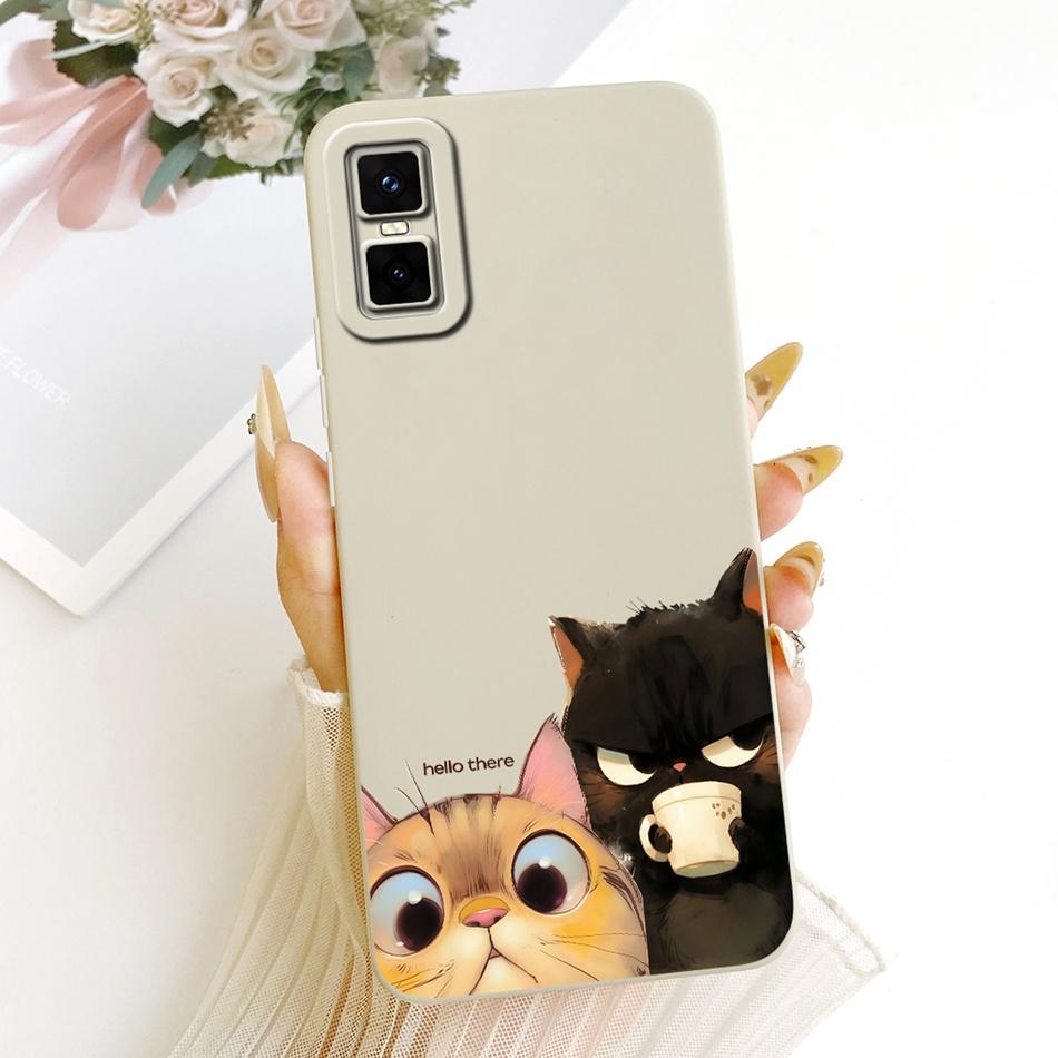 For Infinix GT 30 Pro X6873 Cute Cat Flower Cartoon Phone Case For Infinix GT30 Pro 5G Shockproof Soft Silicone Covers Bumpers