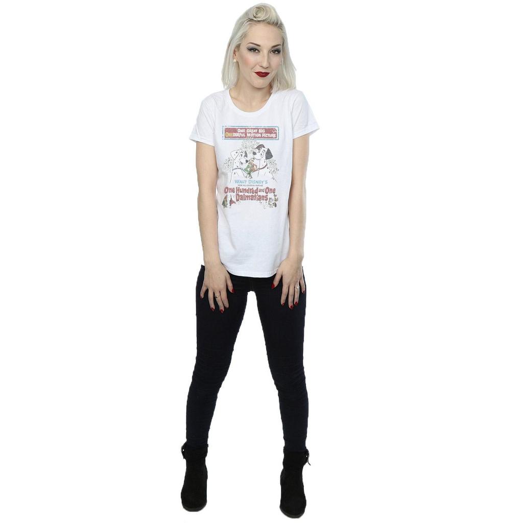 Disney Womens/Ladies 101 Dalmatians Retro Poster Cotton T-Shirt