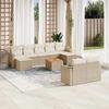 VidaXL Garden Lounge Set with Cushions 10 Pcs Beige Braided Resin 3224336
