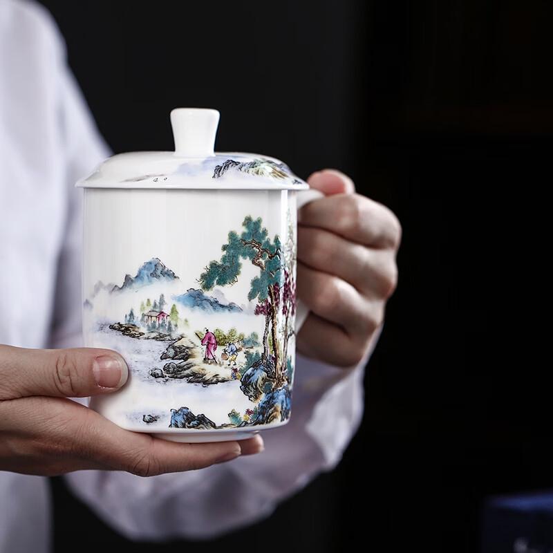 Changnan Jingdezhen Ceramic Office Tea Cup with Lid