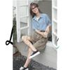 Korean Style Fashion Casual Retro Loose Short-Sleeved Top