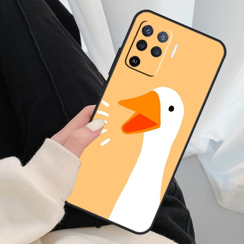 Cartoon Funny Goose Case For Oppo A96 A76 A16 A60 A98 A58 A78 A18 A38 A80 A40 A77 A57 A17 A74 A54 A94 A15 A5 Pro