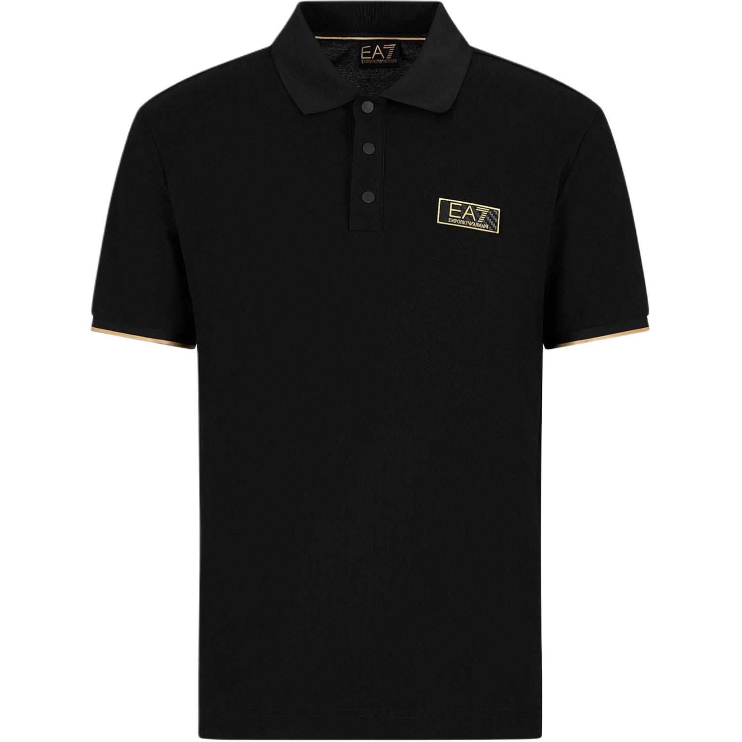 

Emporio Armani EA7 SS24 Letter Logo Slim Fit Short Sleeve Polo Shirt Men tops Black 7M000022-AF10342-UC001 XL