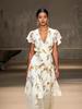 Women's V-Neck Short Sleeve Dress Summer New Style Floral Print Dress