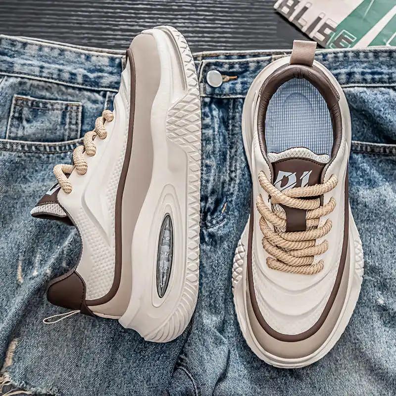 Fashion Big Sole Height Increasing Sneakers Men Brand Woven Shoes Summer Mens Trainer Sports Fat Shoses Outside Traning Ternis