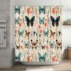 Butterfly Bliss: Vibrant Floral and Butterfly Shower Curtain for a Charming and Nature-Inspired Bathroom Décor