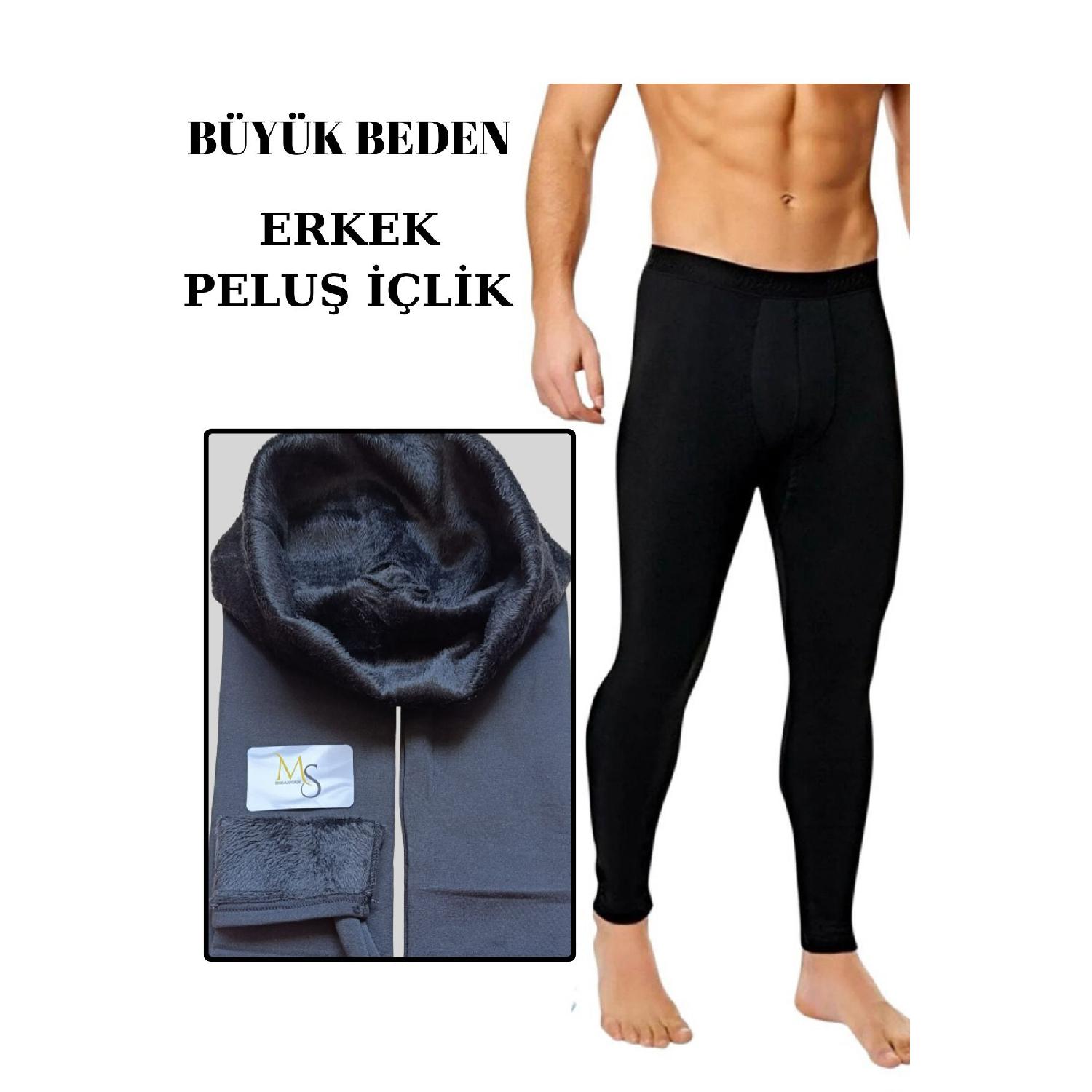 

Large Size Men s Plush Underwear Thermal Underwear Thermal Tights Winter 2XL чёрный