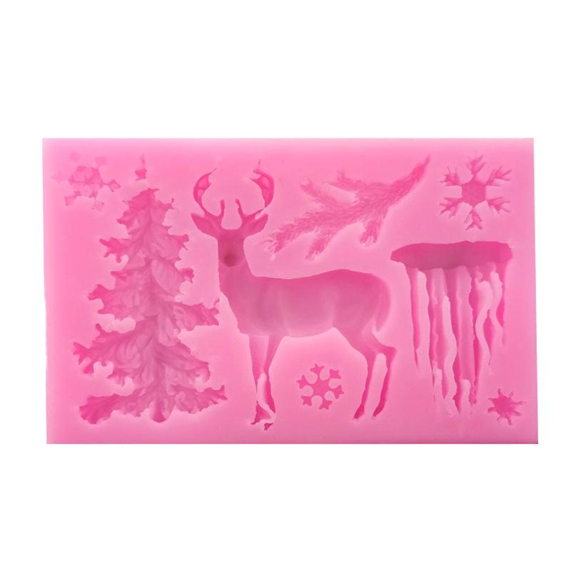 Christmas Reindeer & Snowflake Silicone Mold for Cake Decoration & DIY Baking