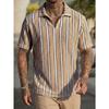 Summer Fashion Knitted Crochet Lapel Men's Short Sleeved Casual Vacation Polo Shirt
