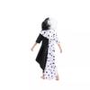 101 Dalmatians Cruella De Vil Black & White Spotted Dress Costume for Stage Performance