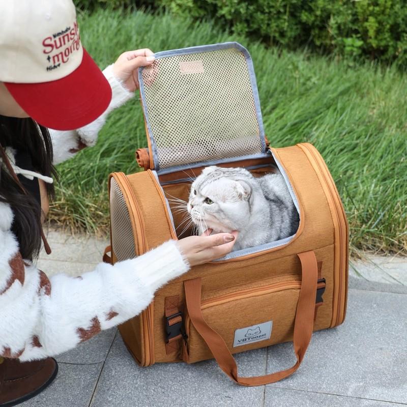 Large Capacity Breathable Pet Backpack Expandable Cat Travel Bag Foldable Portable Outdoor Pet Durable Carrier Cat Carriers Bags