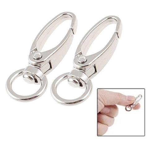 9 st Silver Tone D Swivel Trigger Krokar Zinklegering Nyckelring Hummer Spännen