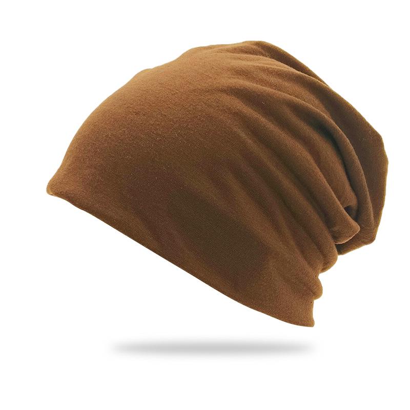 Cross-border Solid Color Slouchy Beanie - Double-Layer Postpartum Hat for Cold Weather