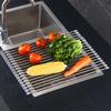 Silicone Stainless Steel Fruit & Vegetable Dish Drainer Kitchen Sink Shelf Kitchen Tools Sponge Holder Kitchen Tools  Strainer