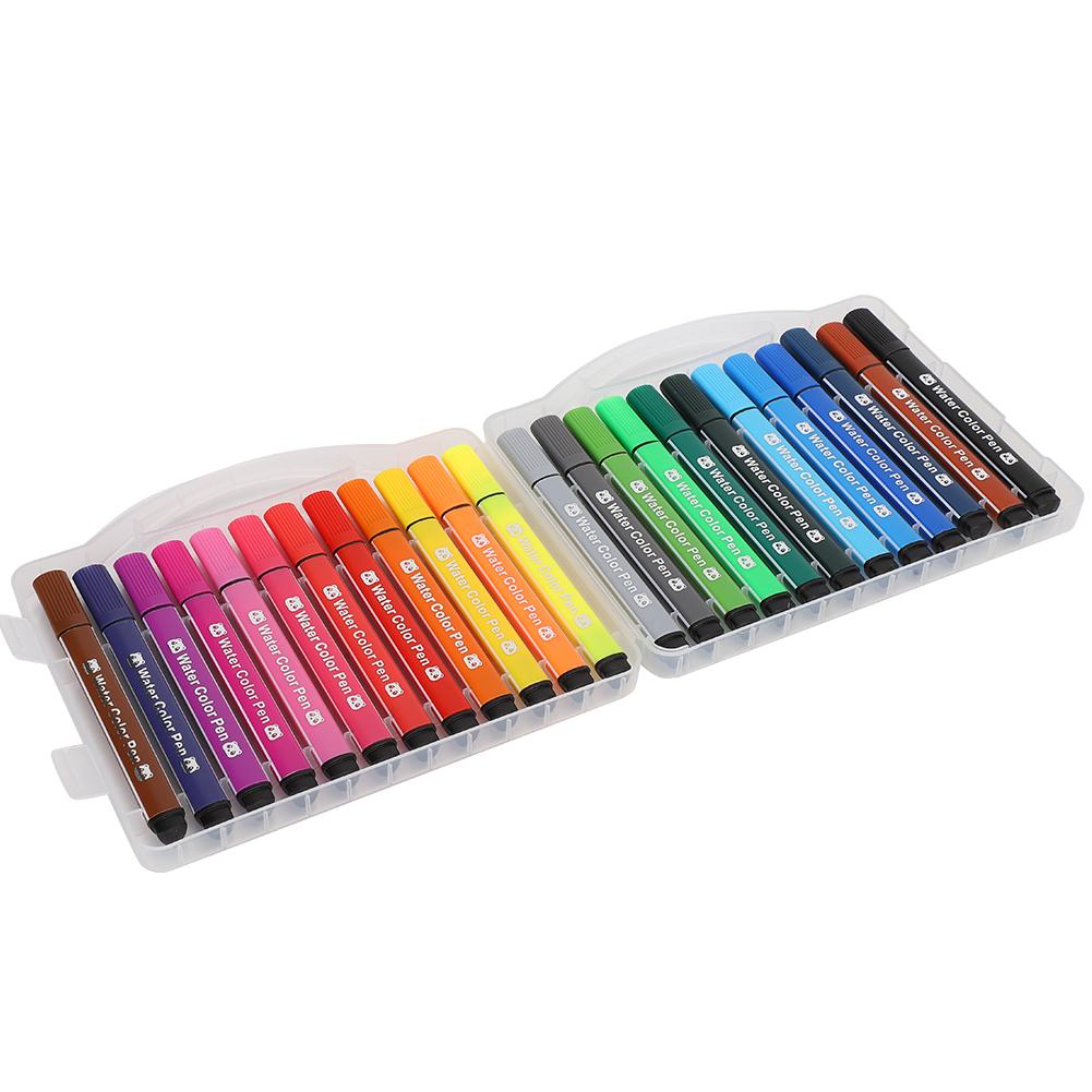 Watercolor Pen Set Triangle High Capacity 24 Colors Washable Child Painting Graffiti Art Marker