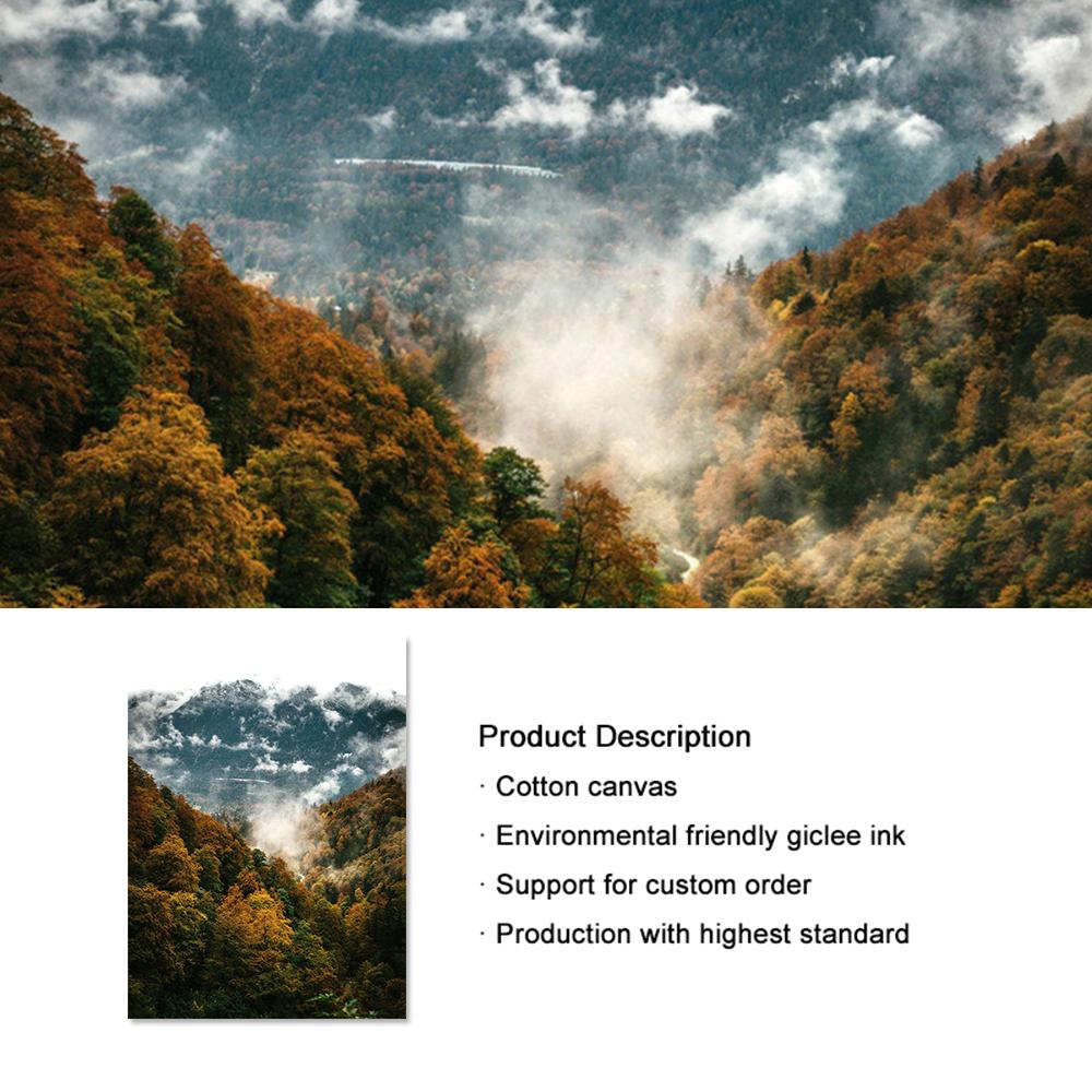 Foggy Forest Wall Art Canvas Painting Scandinavian Poster and Print Nature Landscape Nordic Decoration Picture Modern Home Decor