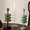 Nordischer bunter Glas-Kerzenhalter Kerzenständer für Hochzeits-Tischdekorationen Moderne Wohnzimmer-Deko Kerzenständer Geschenk