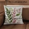 2D Floral Embroidered Pattern Decorative Pillow Covers Pattern Cushion Cover Suitable For Sofa Bedroom Car Pillow Cover
