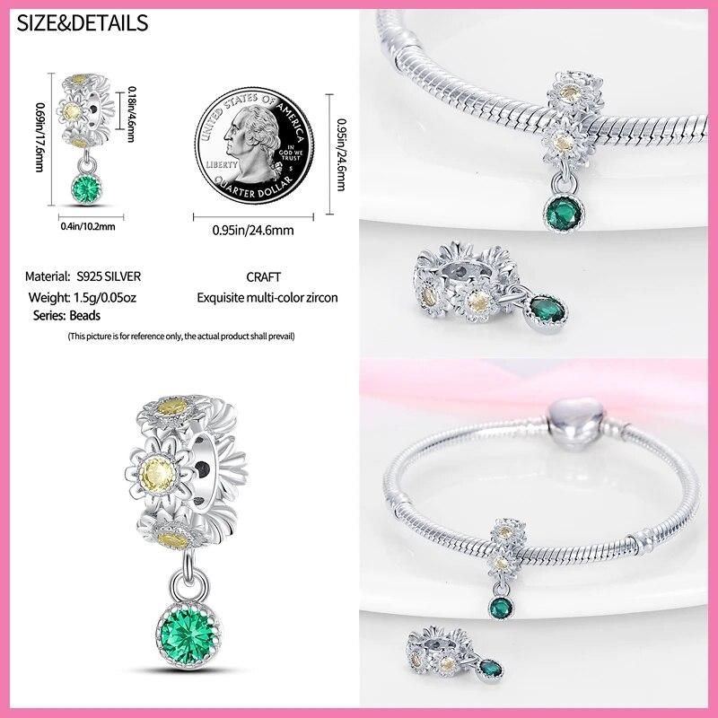 100% argint 925, galben, floarea soarelui, albină regina, farmece, bijuterii DIY, care fac cel mai bun cadou pentru femei