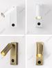 New Led Wall Lamp Sconce with Switch Black Brass Creative USB Port Reading Wall Lamp with 3W Spotlight for Bedroom Bedside