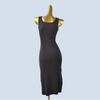 U-Neck Vest Sleeveless Pure Color Silm Slim Looking All-Matching A- line Skirt Mid-Length Dress Spring and Summer Women Inner Wear Outer Wear Women