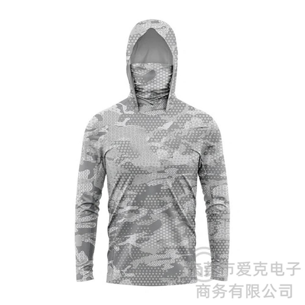 Fishing Suit Men's Summer Outdoor Fishing Suit Hooded with Mask Fishing Shirt Quick Drying Breathable Sunscreen