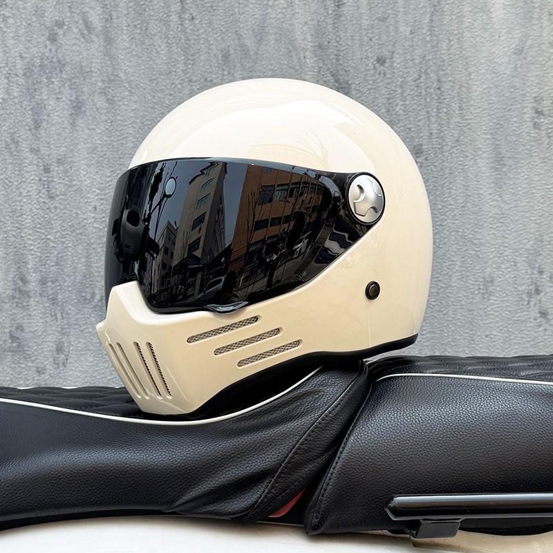 DOT ECE Certified Full Face Motorcycle Helmet Men Women Cruiser Bike ABS Shell With Bluetooth Slot Dual Lens