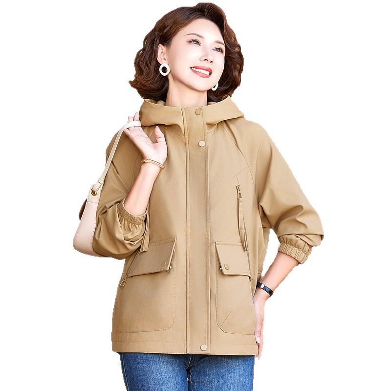 Women's 2026 Retro Petite Short Windbreaker - Spring/Autumn Casual Jacket