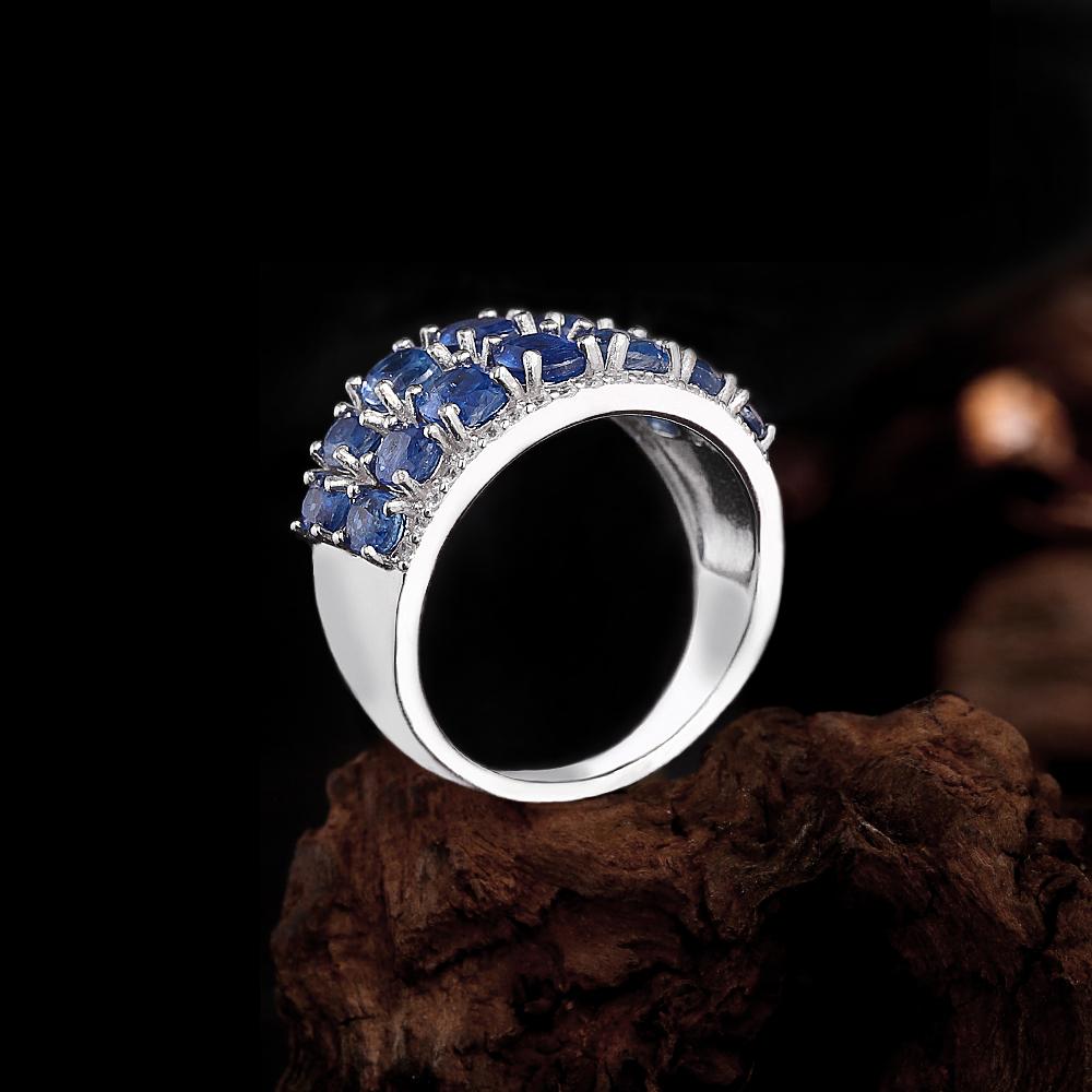 Exquisite 925 sterling silver women's ring fine jewelry for party gift, 5.33ct natural Kyanite stable emotions healing gemstones