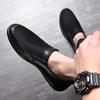 Summer New Breathable and Versatile Black Trend Leather Sports Soft-soled Shoes Mesh Men's Leather Shoes Casual Running Shoes