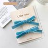 2PC Simple Style Vintage Velvet Bow Hairpin Solid Color Hair Side Clips for Girls Women Korean Hair Accessory