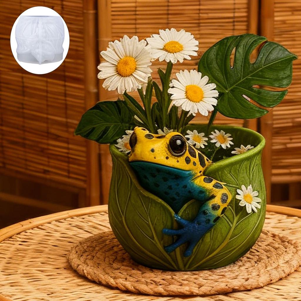 Flower Pot Mold Diy Silicone Frog Mold Frog Plaster Mold Crafting For Garden Ornament Home Decoration Interior Design