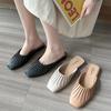 Fashion Mules Women's Slippers and Ladies Sandals Beige Indoor Home Slides Job House Flat Shoes Apricot Outside Clappers Shoe H Sandal Y
