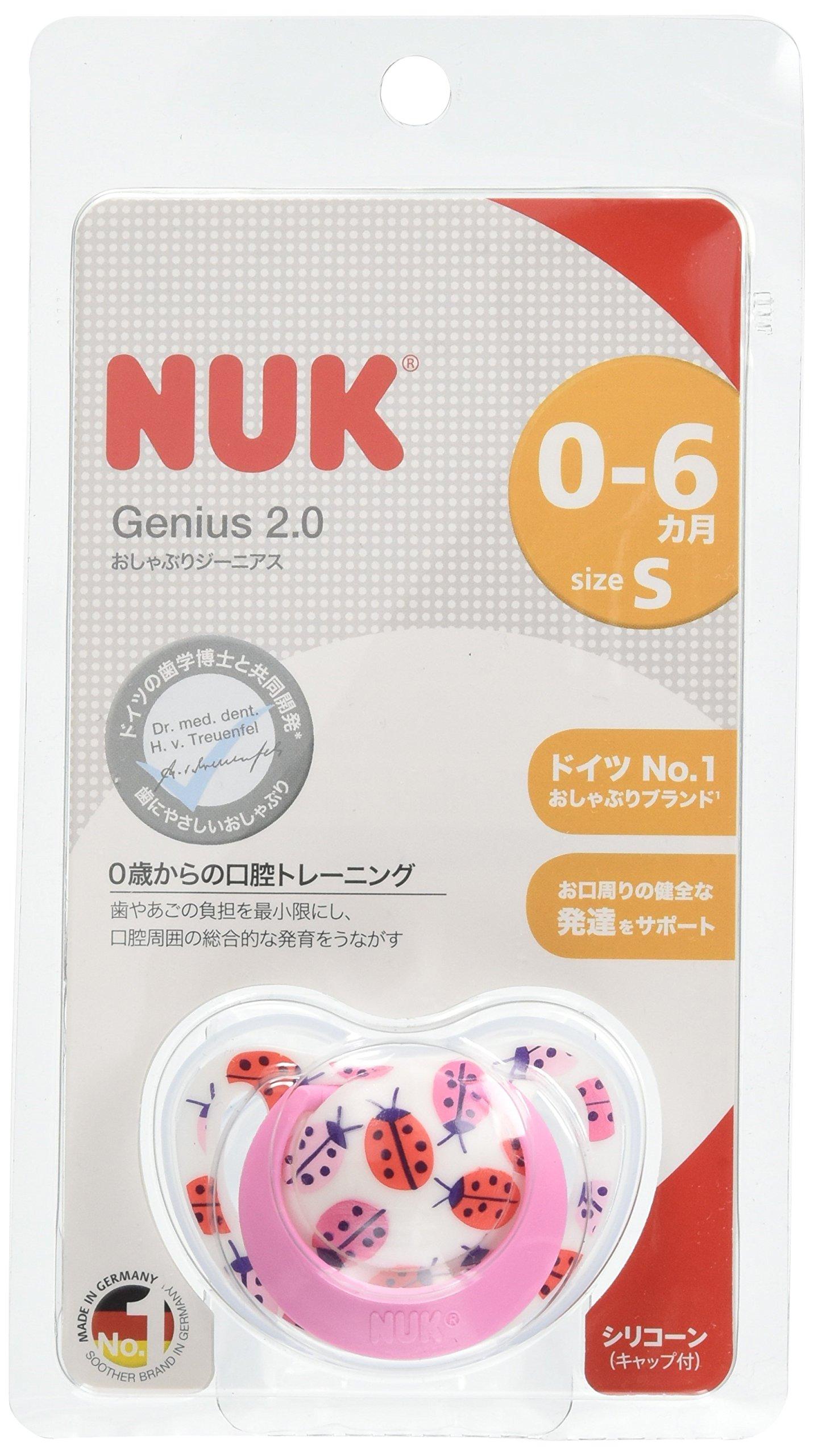 

NUK Genius Ladybug Pacifier with Cap Finger for Healthy OCNK4010113 [Prevents Licking] Teething, Newborn, 0-6 Months,