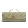 Trendy Spring And Summer Woven Soft Leather Dinner Bag Medieval Baguette Bag Organ Bag Horizontal Portable Messenger Bag