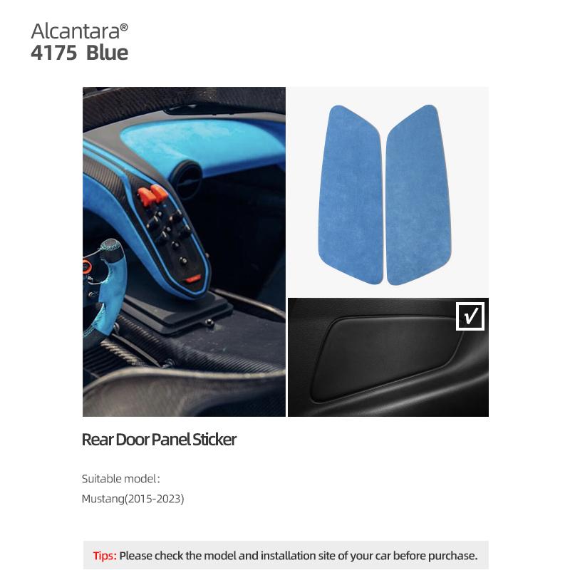 

For Ford Mustang GT 2015-2026 Made of Alcantara Car Interior Rear Door Elbow Rest Panel Trim Stickers 2pcs Tuning Accessories