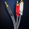 Quality 3.5mm Male To Double RCAs Audios Cable Featuring AntiInterference Design Wire Corrosion Resistant Connectors