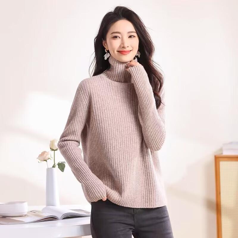 Firstview Women's Classic High-Neck Wool Sweater