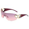 Sunscreen Sunglasses for Women High-end All-in-one Hollow-out Frameless Heart-shaped Glasses UV400 Material