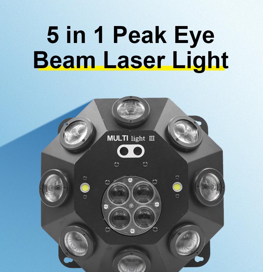 New RGBW Bee Eye 5 In1 Led Laser Beam Spider Disco Moving Head Light By DMX Control for Party Bar KTV Dance Halls