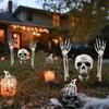 Halloween Skeleton Hands Stakes for Yard Plastic Realistic Zombie Ghost Scary Arm Stake for Outdoor Lawn Props Party Decorations