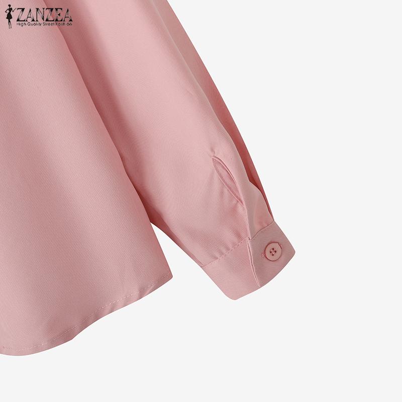 ZANZEA Women Casual V-Neck Loose Long Sleeve Blouse
